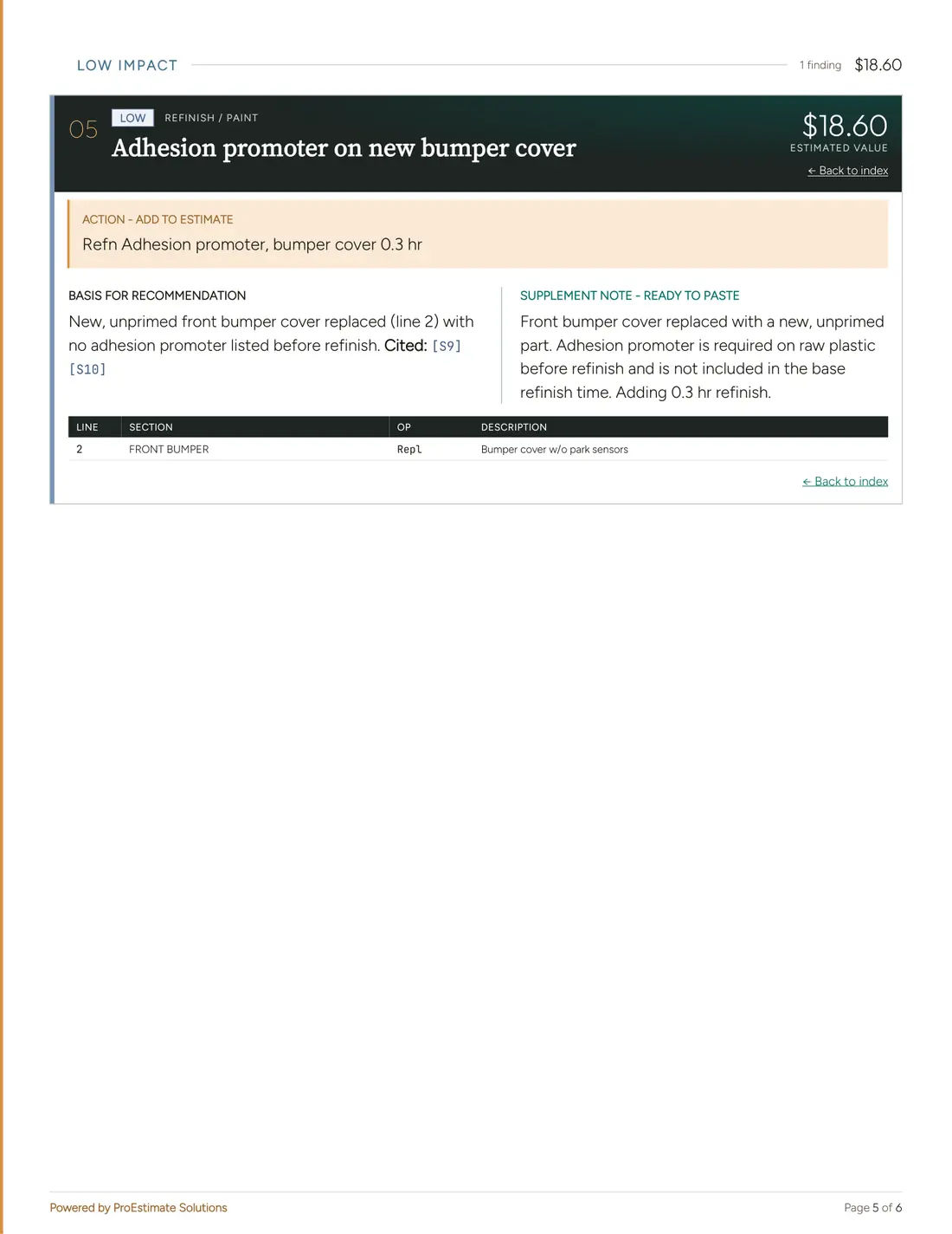 Change report, page 5 of 6